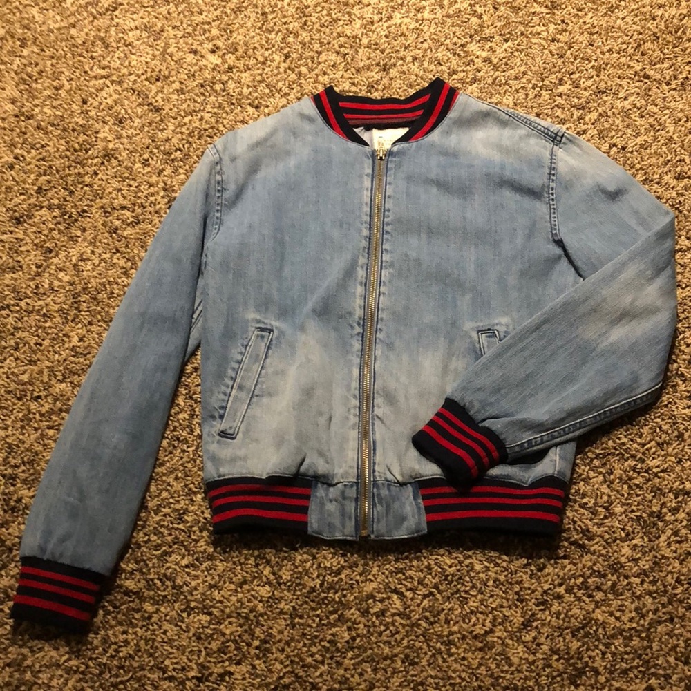 Denim old school bomber jacket